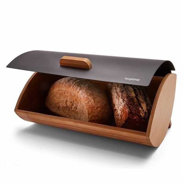 chlebovka 35x25x15,5cm, KönigHOFFER COSMIC černý, dřevo/kov *PO 1.6.