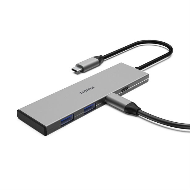 Hama USB-C hub, 4 porty, USB 3.2 10 Gb/s, PD 100 W, hliníkový