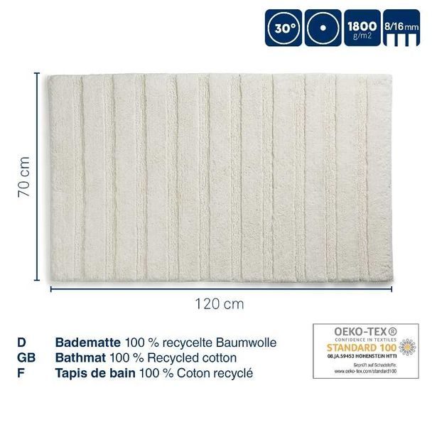 KELA Koupelnová předložka Megan 120x70 cm bavlna stříbrošedá KL-23587