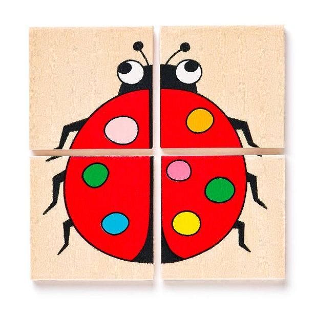 Mini puzzle "Beruška" v dř. krabičce