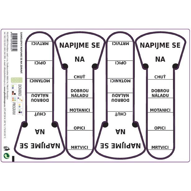 etikety NAPIJME SE 4ks, samolepky