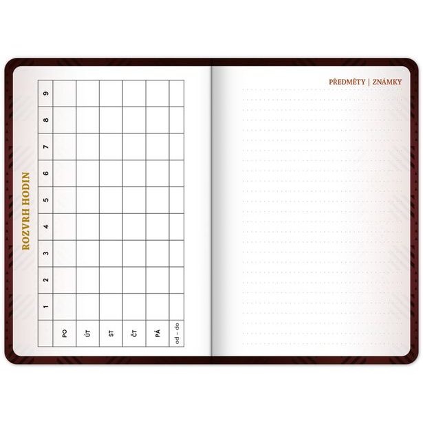 NOTIQUE Studentský diář Harry Potter (září 2026 – prosinec 2027), 9,8 x 14,5 cm