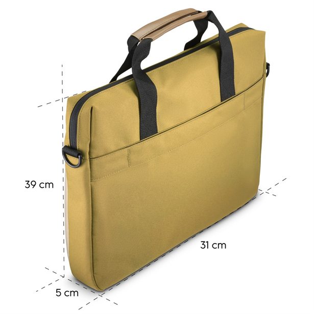 Hama Silvan, brašna na notebook, pro 34-36 cm (13,3-14,1"), recyklovaný polyester, béžová/žlutá