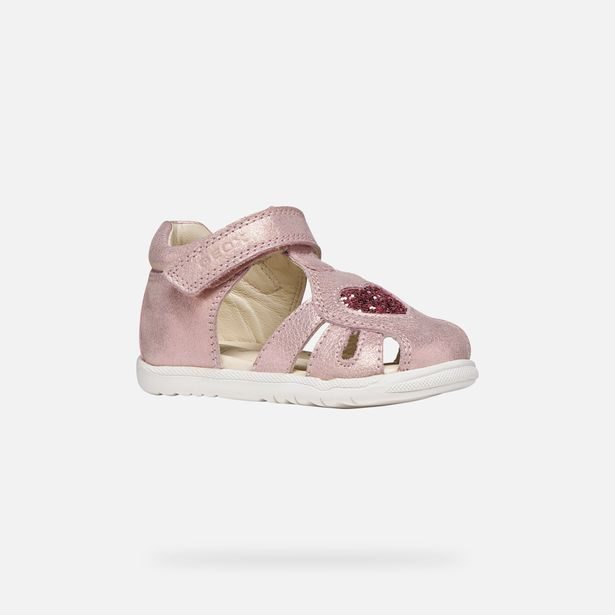 Světle růžové dívčí sandály pro první kroky Geox Sandal Macchia