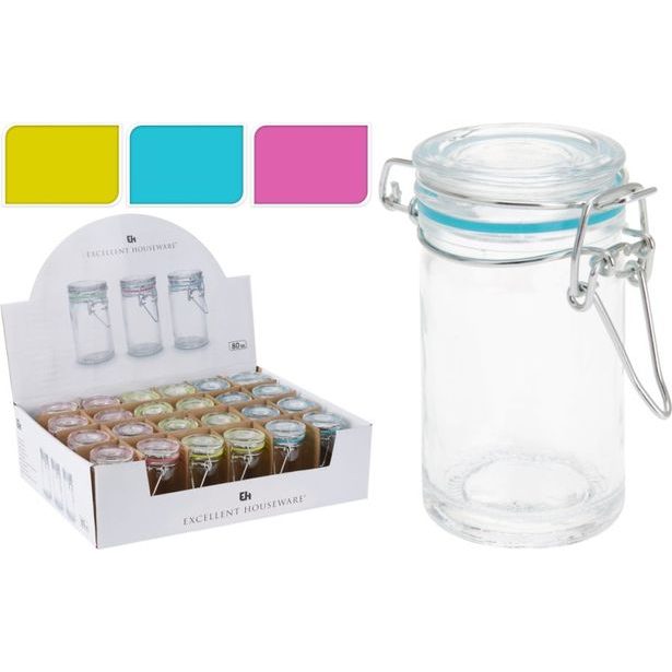 dóza 0,08l d45x85mm,patentní, bar.tesnění, sklo