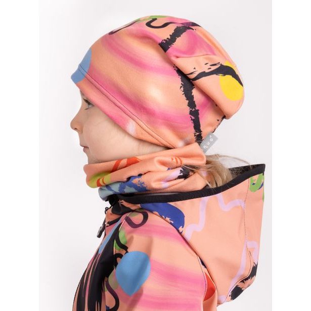 Unuo, Dětský nákrčník z fleecu Basic, Meruňková, Fantazie