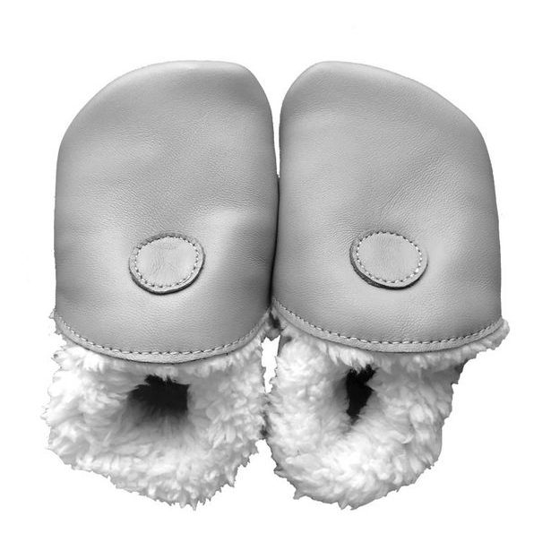 Hopi Hop Barefoot kožené zimní capáčky - šedé