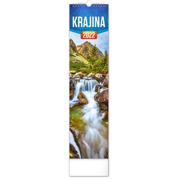 Nástěnný kalendář Krajina 2022, 12 × 48 cm Baagl