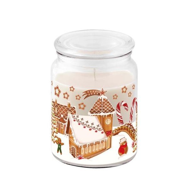 Provence SVÍČKA VE SKLE S VÍČKEM 510G PERNÍKOVÁ VESNIČKA