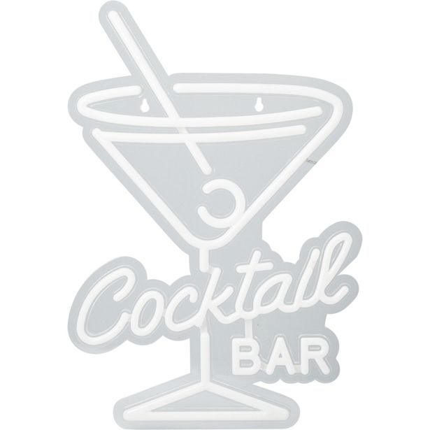 H & S COLLECTION Dekorace svítící nástěnná 30 × 38 cm coctail bar KO-NE1100230coba