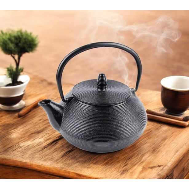 HIT Konvice na čaj litinová Sakura 0,8 l černá HT-22170637