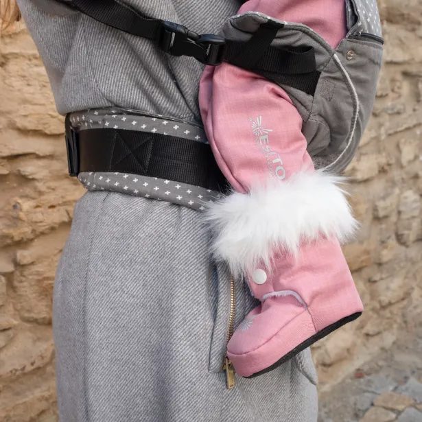 ESITO (handmade) Softshellové capáčky Snow - 0 ( 2 - 5 měsíců ) / růžová / bílá