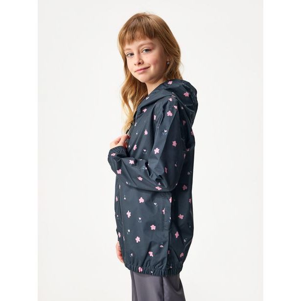 Unuo, Dětská bunda do deště, Černá, Květiny