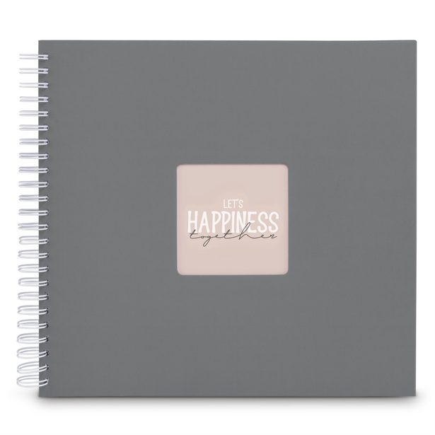 Hama album klasické spirálové FINE ART 36x32 cm, 50 stran, kamenná šedá, bílé listy