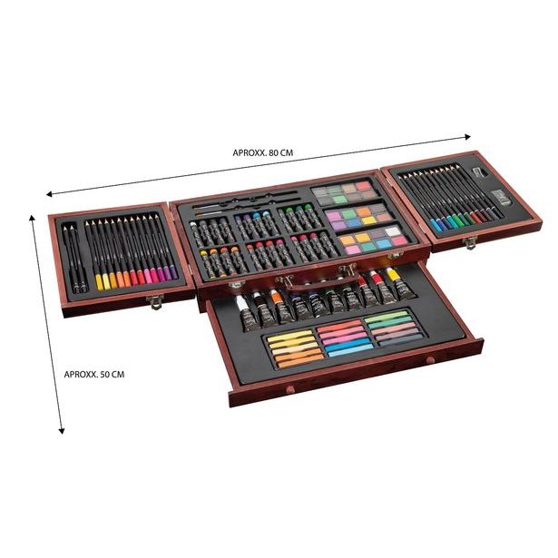 Kreativní dřevěný kufřík 103 ks