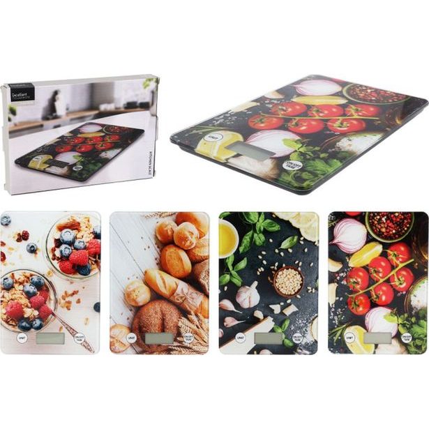 váha kg kuch.dig., 4dekory, 15x23cm, sklo