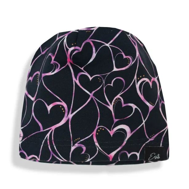 ESITO | Jarní čepice Grafitové srdce - tmavě modrá / 40