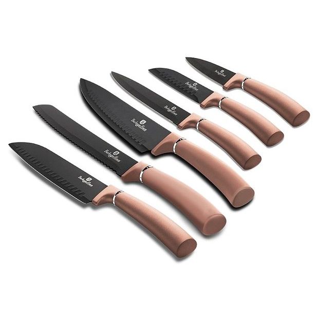 BERLINGERHAUS Sada nožů s nepřilnavým povrchem 6 ks Rosegold Metallic Line BH-2543