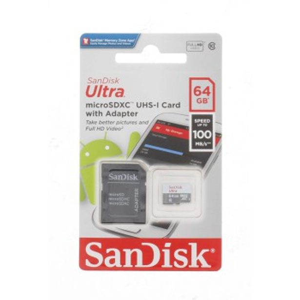 SanDisk Ultra microSDXC 64 GB 100 MB/s Class 10 UHS-I, s adaptérem