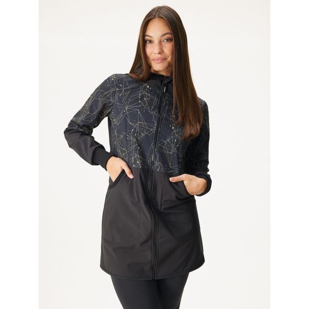 Unuo, Dámský softshellový kabát s fleecem, Černá, Šperky