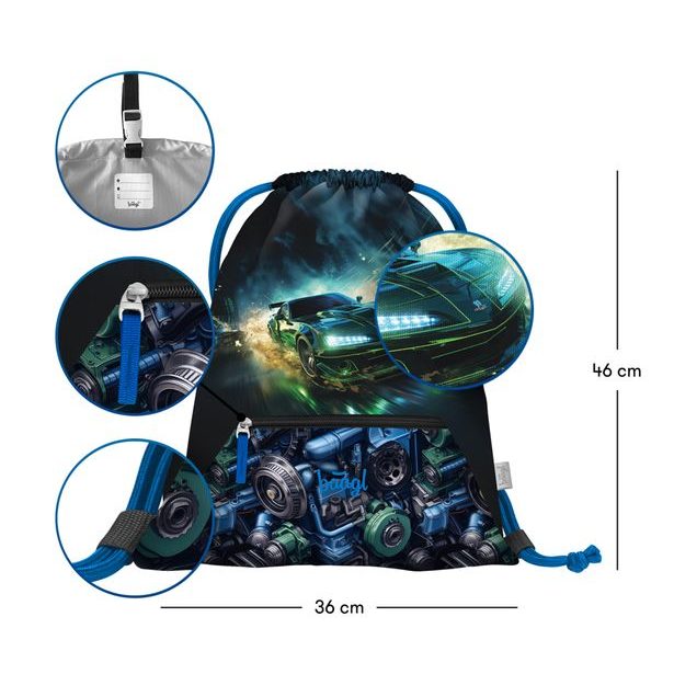 BAAGL 3 SET Zippy Závodní auto: aktovka, penál, sáček