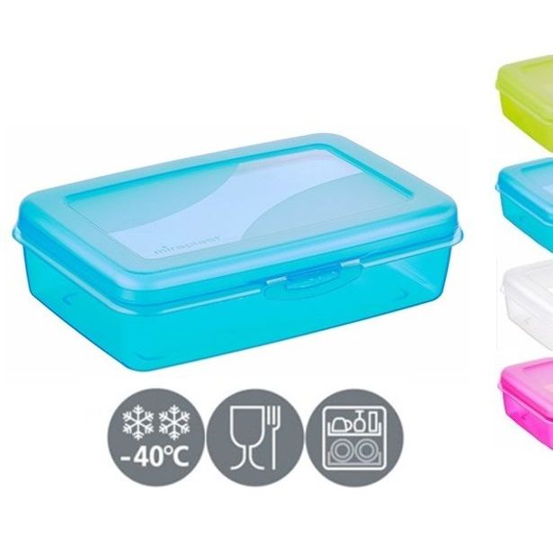 box 1,0 l svačina MIX barev 19x12,8x5,0cm, klick, plast