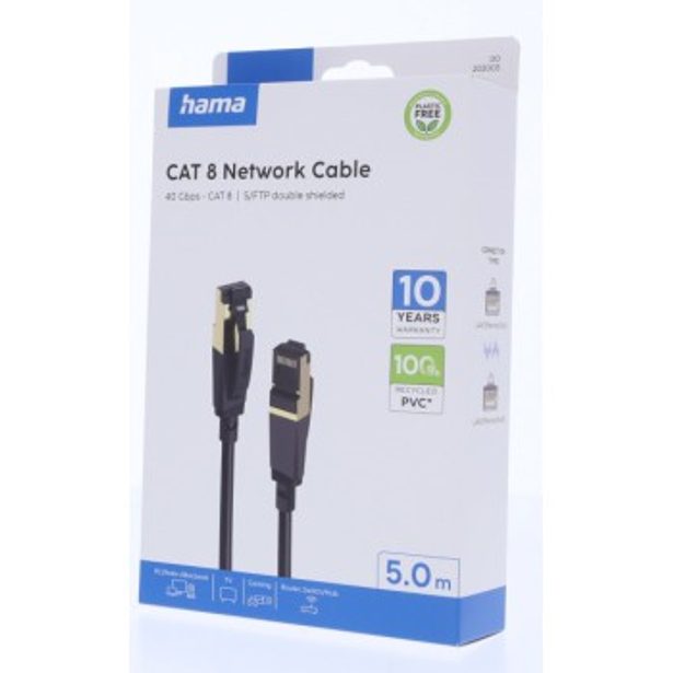Hama síťový kabel Cat8 S/FTP RJ45 5 m, stíněný, 40 Gb/s
