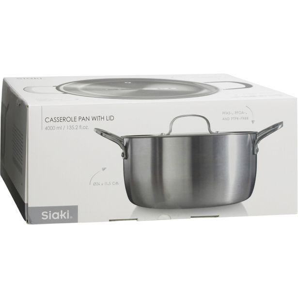 SIAKI HUISHOUD Kastrol nerez 25,5 cm s poklicí KO-C85000410