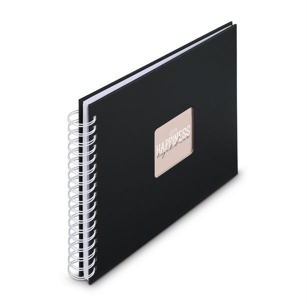 Hama album klasické spirálové FINE ART 28x24 cm, 50 stran, nová černá, bílé listy