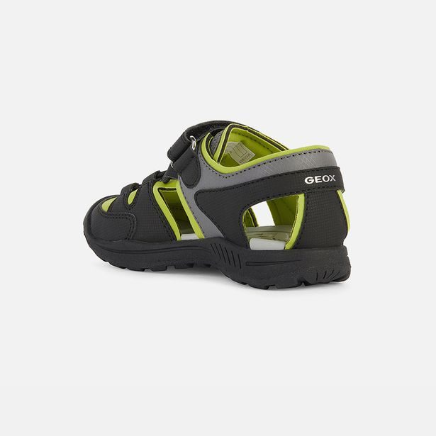 Zeleno-černé chlapecké outdoorové sandály Geox Vaniett