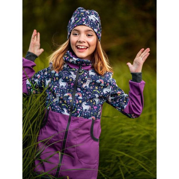 Unuo, Dětská čepice fleecová nespadená, Jednorožci