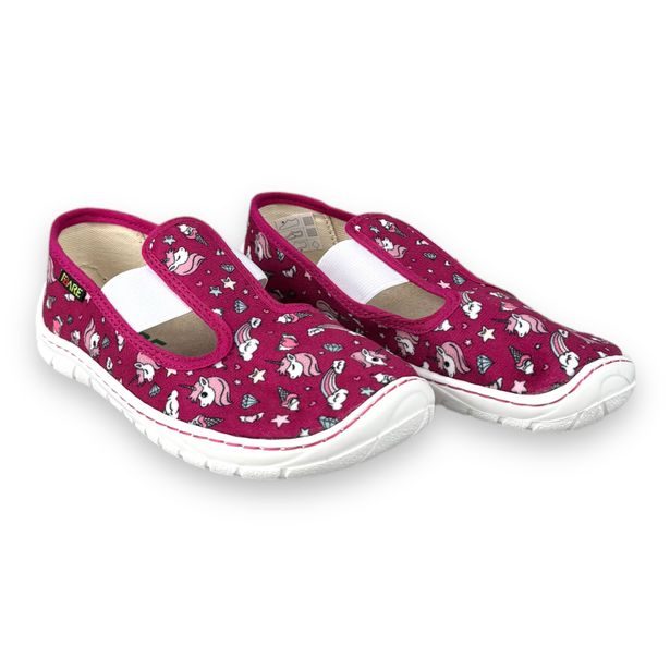 Domácí obuv FARE BARE na gumičku - Jednorožec