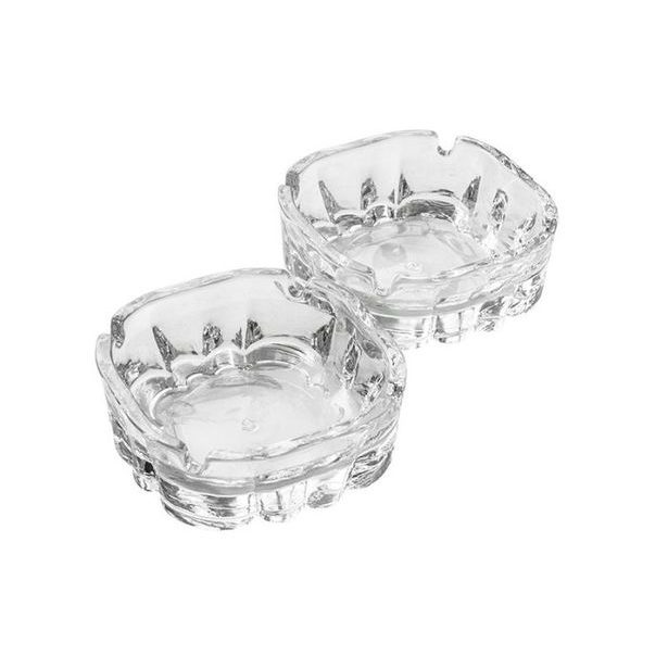 popelník 2ks 10,5 hranatý sklo