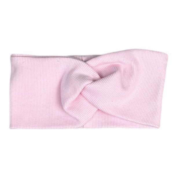 Dívčí čelenka s křížením MY MIMI - Pudrově růžová