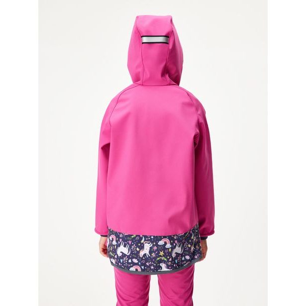 Unuo, Dětská softshellová bunda s fleecem Basic, Fuchsiová, Jednorožci