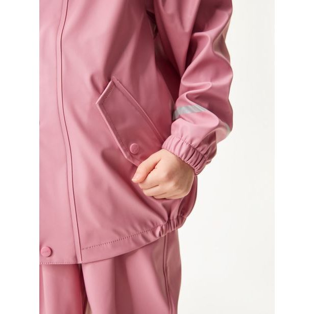 Unuo Dětská nepromokavá bunda s fleecem, Starorůžová