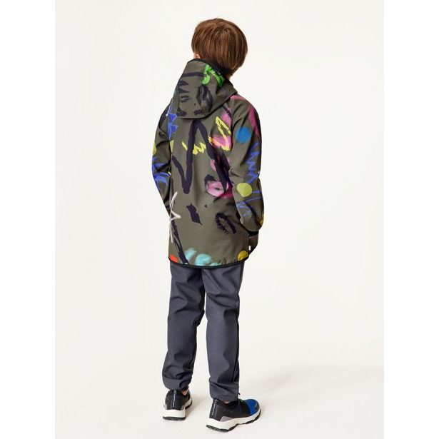 Unuo, Dětská softshellová bunda s fleecem Basic, Khaki, Fantazie