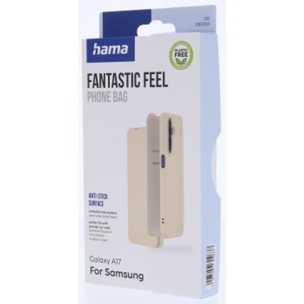 Hama Fantastic Feel, pouzdro-knížka pro Samsung Galaxy A17, hebký povrch, barva nude