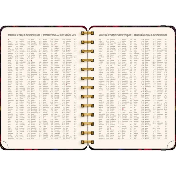 NOTIQUE Spirálový 18měsíční diář Petito – Rudé květy 2026/2027, 13 x 18 cm