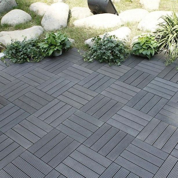 PROGARDEN Dlaždice terasové sada 6 ks polywood šedá KO-X64000020