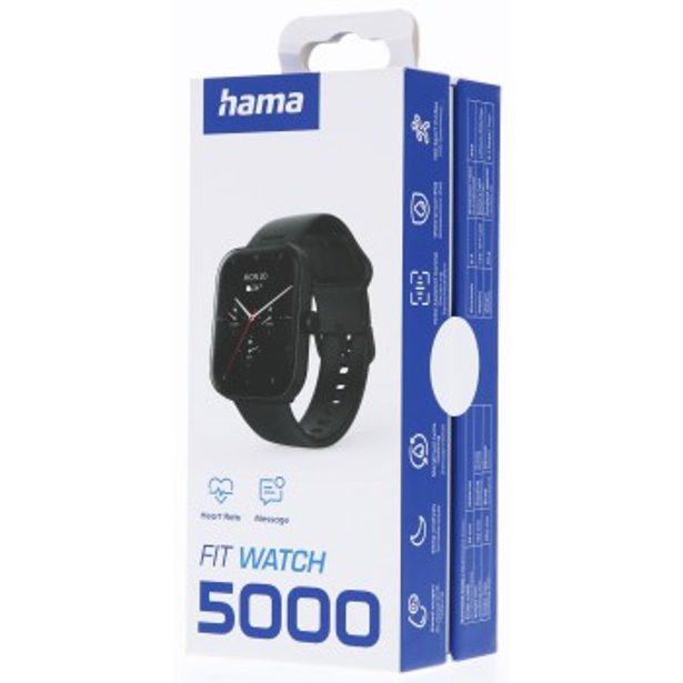 Hama 5000, smart hodinky, funkce telefonování, voděodolné IP68, Siri/ Google Assistant, černé