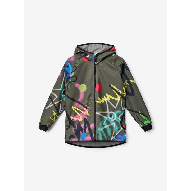 Unuo, Dětská softshellová bunda s fleecem Basic, Khaki, Fantazie