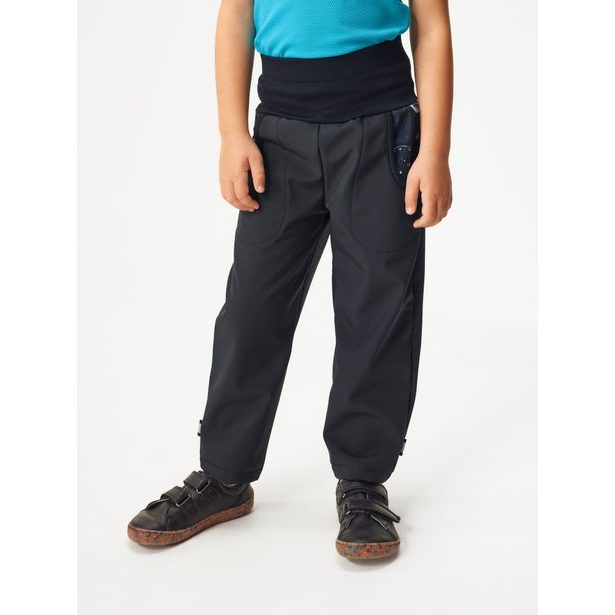 Unuo, Dětské softshellové kalhoty s fleecem Basic, Černá, Planety