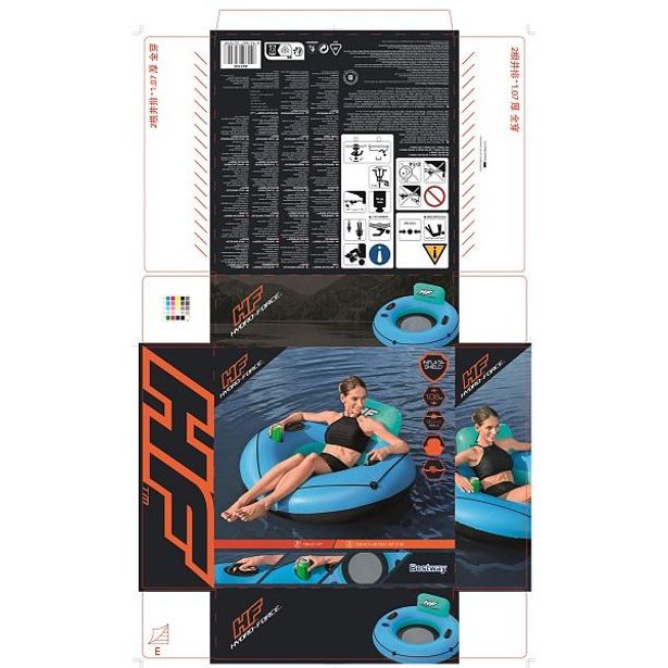 Bestway Nafukovací křeslo na vodu Whitecup, průměr 106cm, modrý