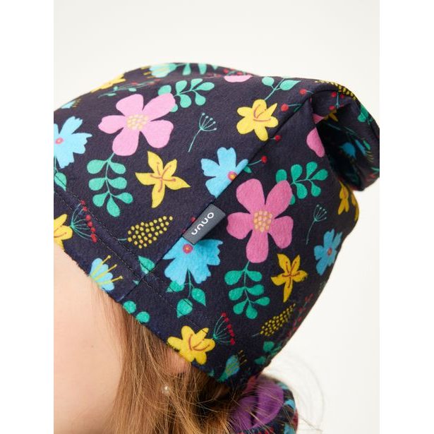 Unuo Dětská čepice fleecová Homeless, Kytičky