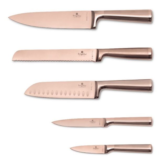 BERLINGERHAUS Sada nožů se stojanem z akátového dřeva 6 ks Taupe Collection BH-3126