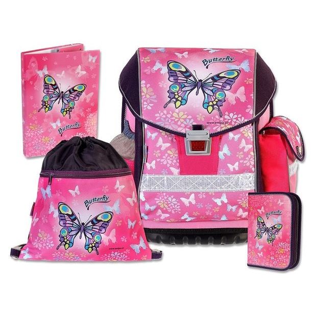 Školní batohový set ERGO TWO Butterfly 4-dílný