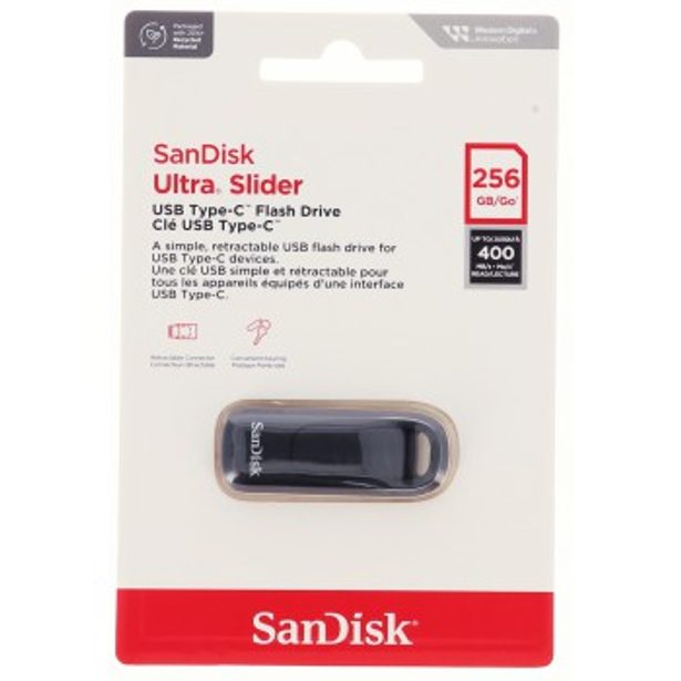 SanDisk Ultra Slider USB Type-C USB 3.2 Gen 1 256 GB, zasunovací konektor