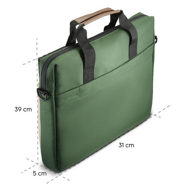 Hama Silvan, brašna na notebook, pro 34-36 cm (13,3-14,1"), recyklovaný polyester, béžová/zelená