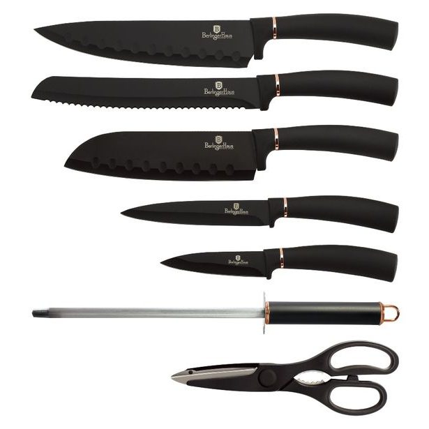 BERLINGERHAUS Sada nožů ve stojanu 8 ks Black Rose Collection BH-2421